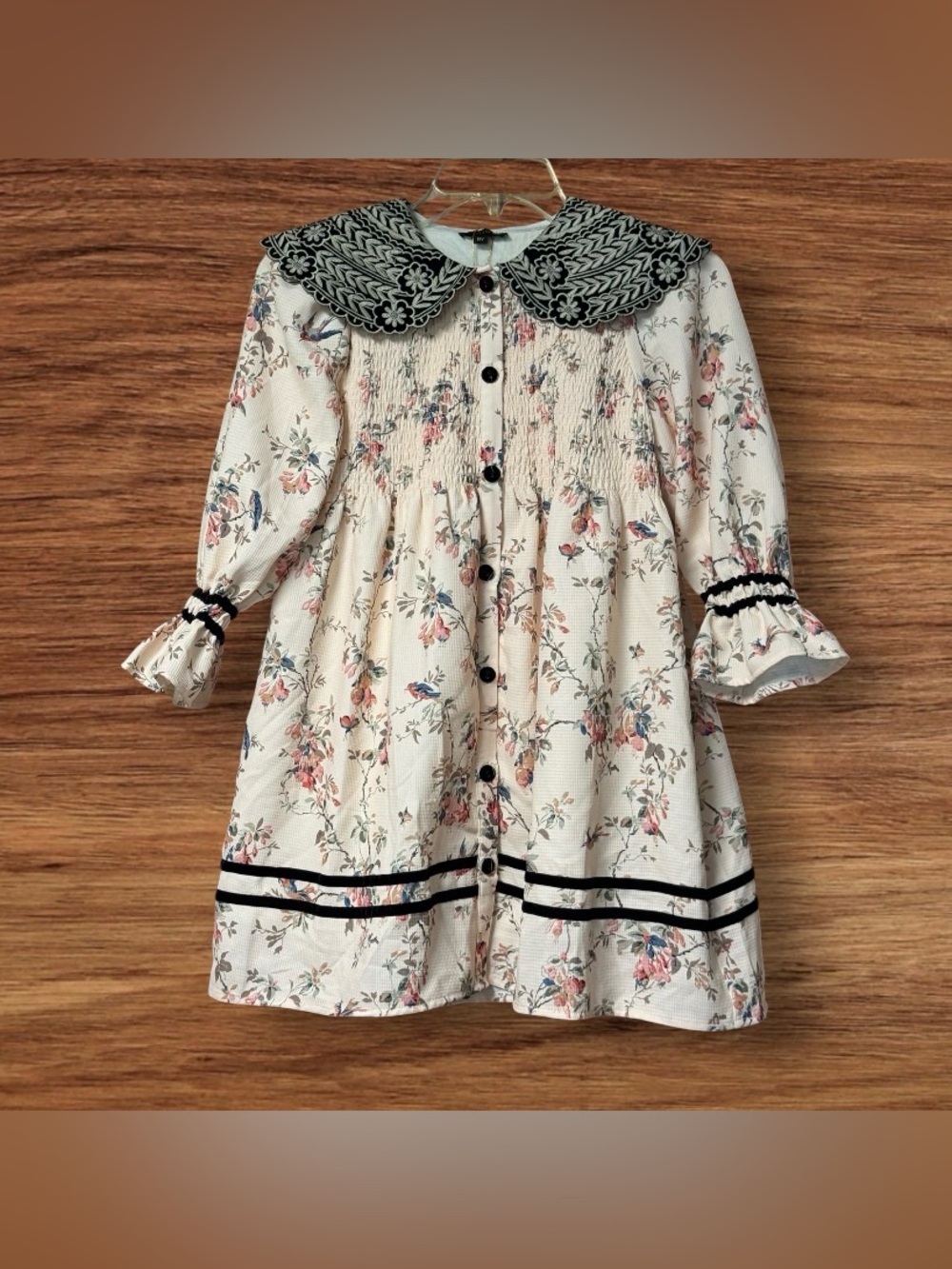 NWT Bonjour Long Vintage Style Bird Print SZ 8